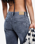 Roxy Womens Milla Wide Leg Mid Cropped Jeans - Mid Grey