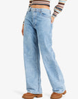 Roxy Womens Milla Wide Leg Beau Cropped Jeans - Beau Blue