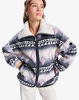 Roxy Womens Feels Like Winter Oversized Sherpa Zip Jacket - Parchment