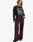 Roxy Womens Eastside Midweight Crew Neck Top - Anthracite