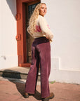 Roxy Womens Surf On Cloud Corduroy Wide Leg Trousers - Huckleberry - ManGo Surfing