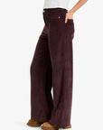 Roxy Womens Surf On Cloud Corduroy Wide Leg Trousers - Huckleberry