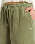 Roxy Womens Lekeitio Knit Corduroy Trousers - Oil Green