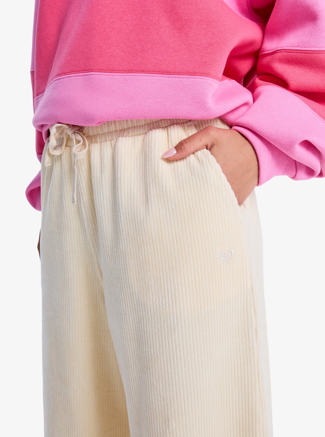 Roxy Womens Lekeitio Knit Corduroy Trousers - Parchment