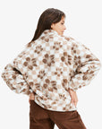 Roxy Womens Jive Talking Bonded Half-Zip Polar Fleece - Egret Hibi Square