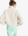 Roxy Womens Blurry Cloud Full Zip Relaxed Fleece - Parchment