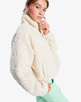 Roxy Womens Blurry Cloud Full Zip Relaxed Fleece - Parchment