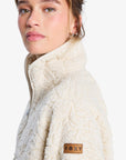 Roxy Womens Blurry Cloud Full Zip Relaxed Fleece - Parchment