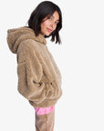 Roxy Womens City Track Oversized Hooded Zip Fleece - Woodsmoke