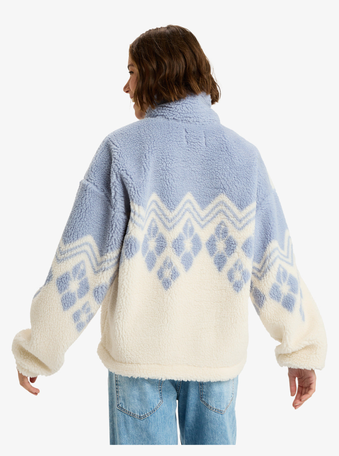 Roxy Womens Mountain Story Half Zip Fleece - Egret