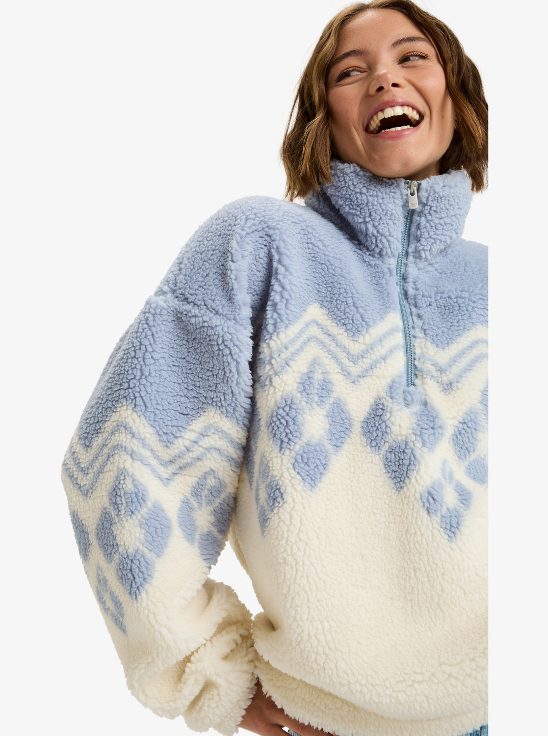 Roxy Womens Mountain Story Half Zip Fleece - Egret