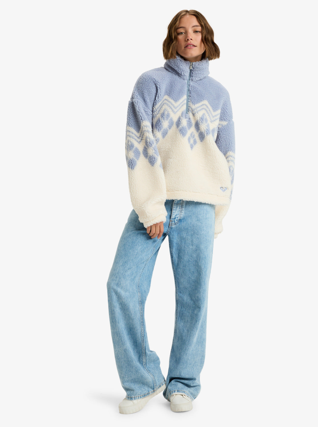 Roxy Womens Mountain Story Half Zip Fleece - Egret