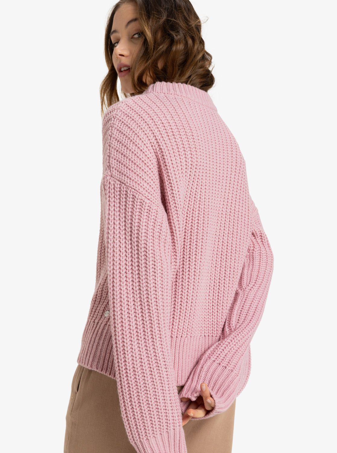 Roxy Womens Coming Home Crew Neck Sweater - Bleached Mauve - ManGo Surfing