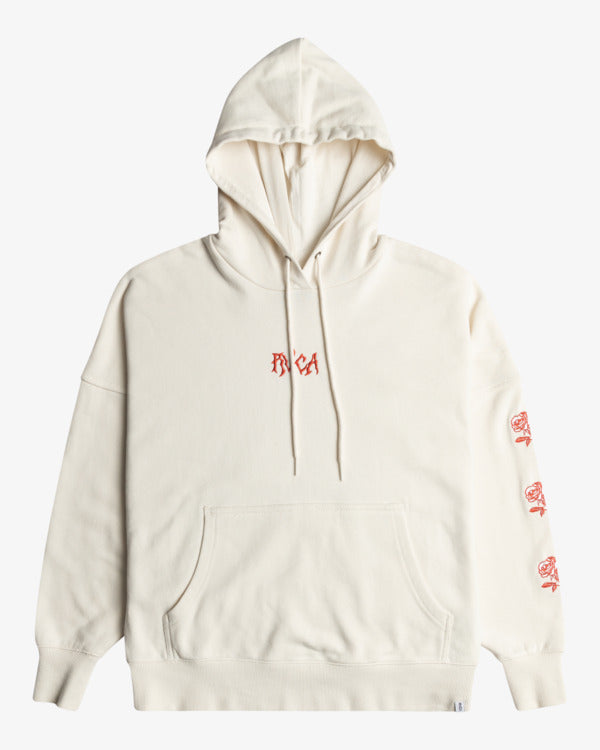 RVCA Womens Roses Only Pullover Hoodie - Salt