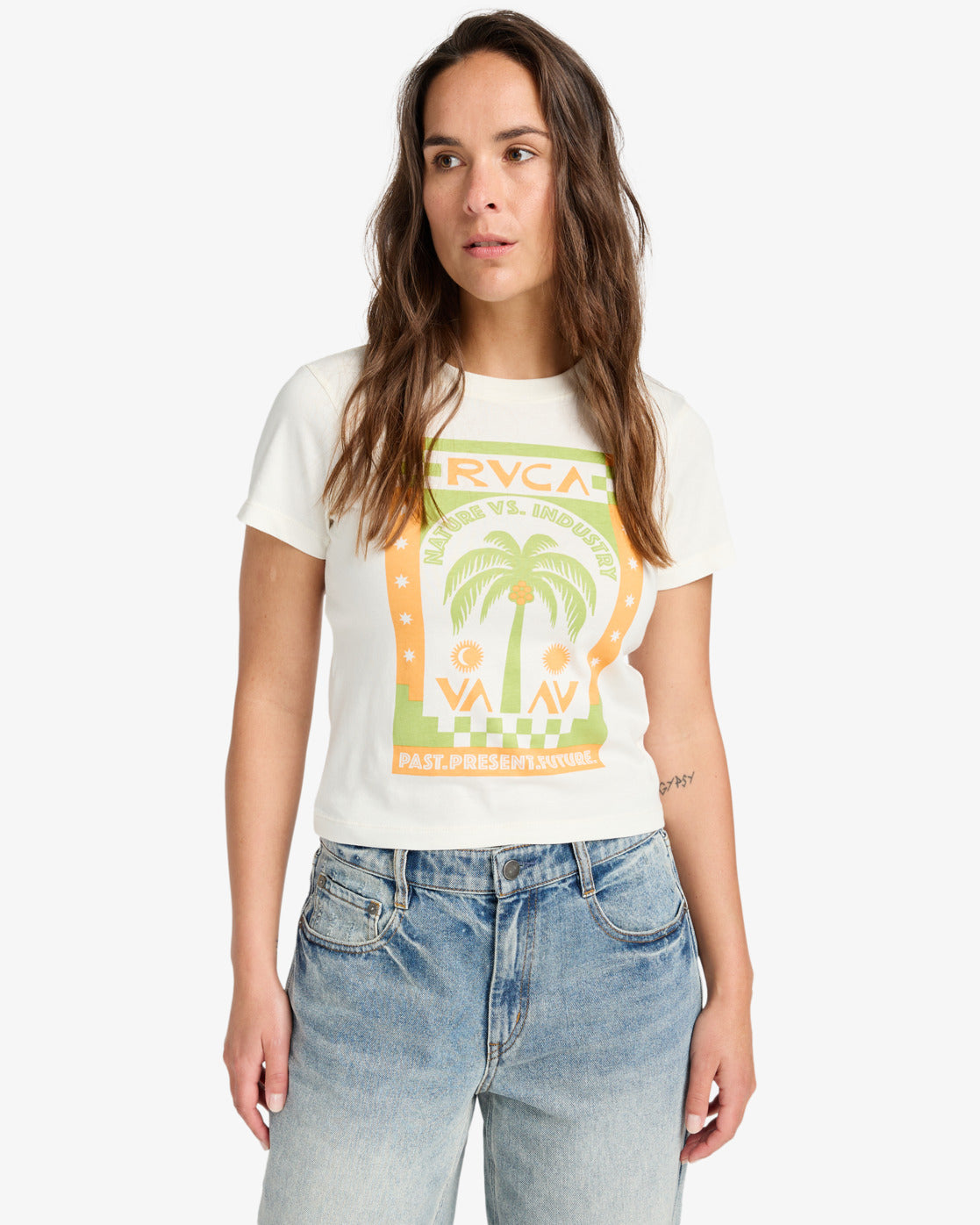 RVCA Womens Palmy Daze T-Shirt - Antique White - ManGo Surfing