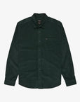 RVCA Mens Freeman Cord Long Sleeve Shirt - Hunter Green