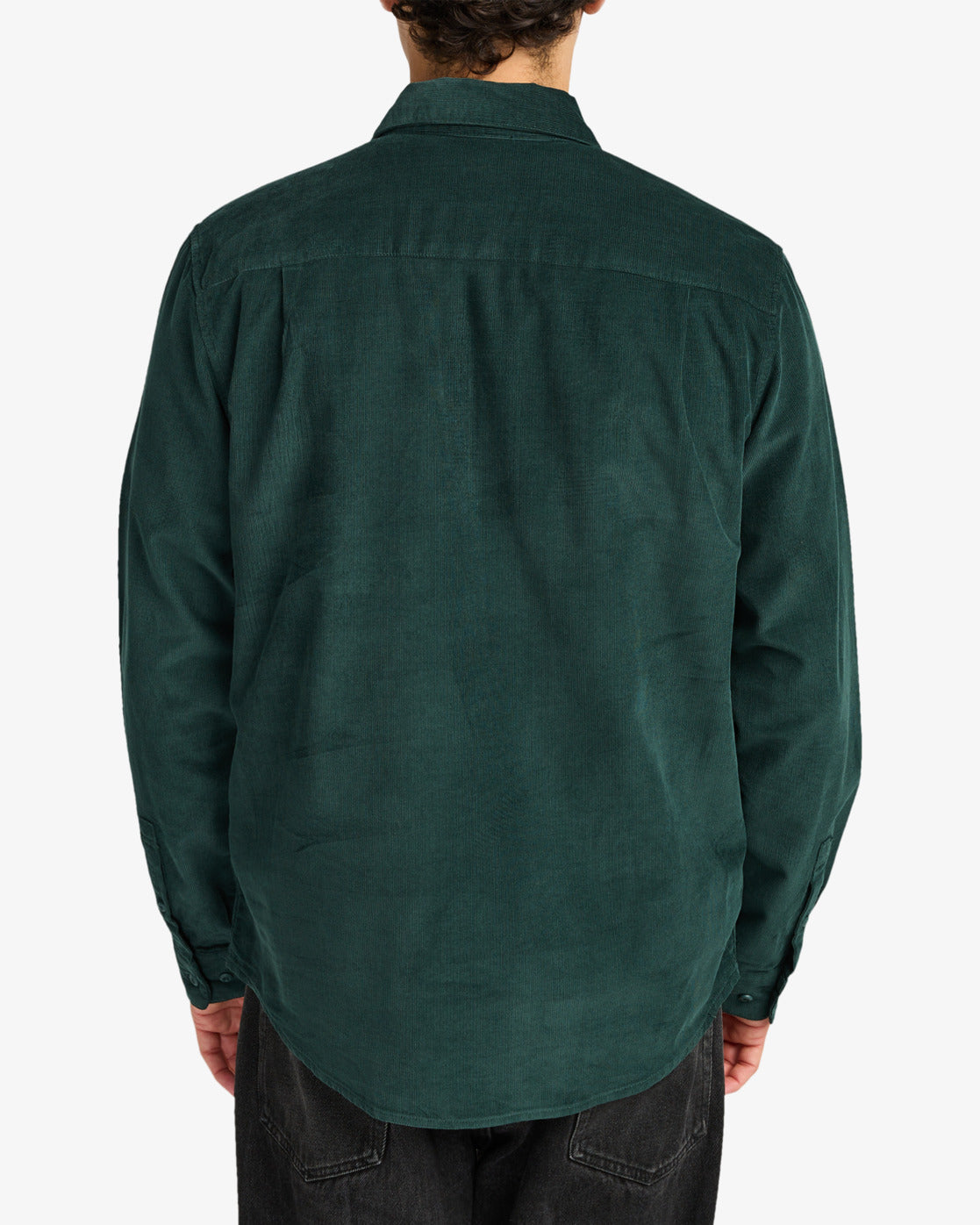 RVCA Mens Freeman Cord Long Sleeve Shirt - Hunter Green