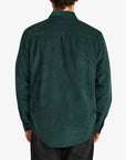 RVCA Mens Freeman Cord Long Sleeve Shirt - Hunter Green