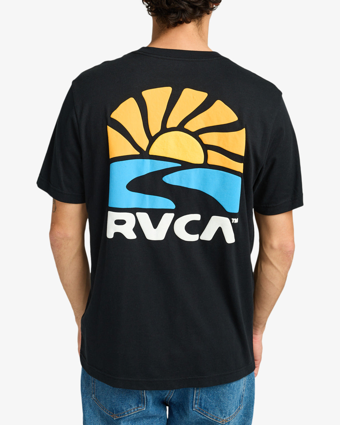 RVCA Mens Sun Phase T-Shirt - Black - ManGo Surfing