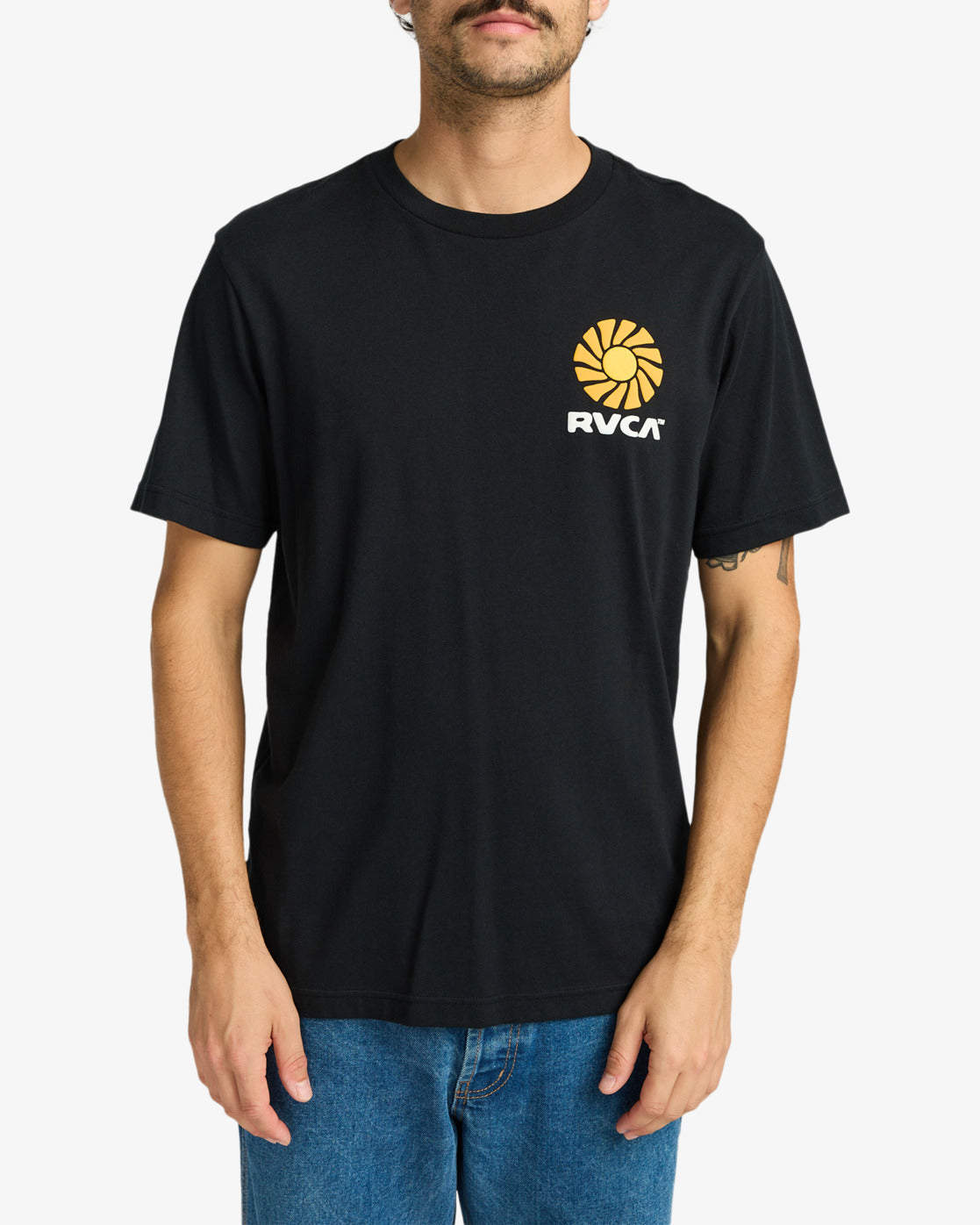 RVCA Mens Sun Phase T-Shirt - Black - ManGo Surfing