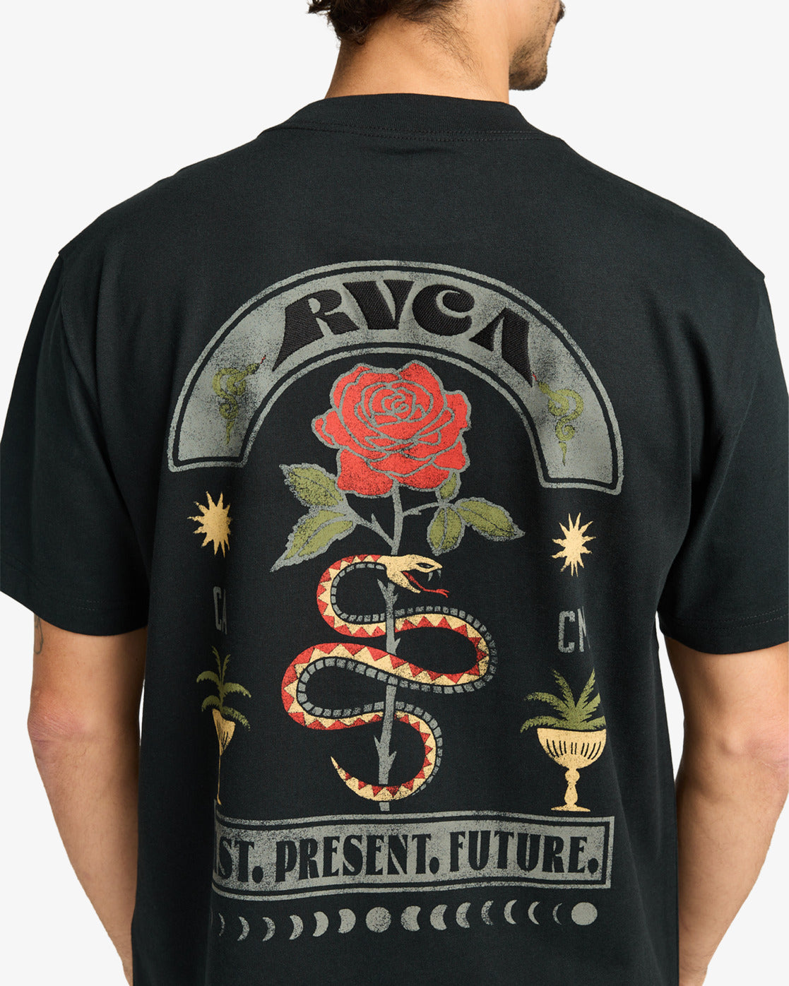 RVCA Mens Roses Poster T-Shirt - Black