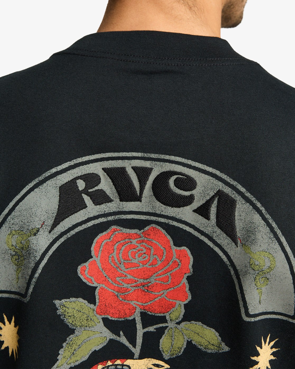 RVCA Mens Roses Poster T-Shirt - Black