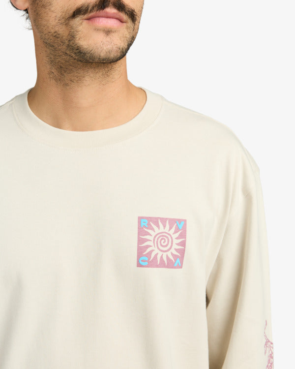 RVCA Mens Spin Long Sleeve T-Shirt - Ceramic