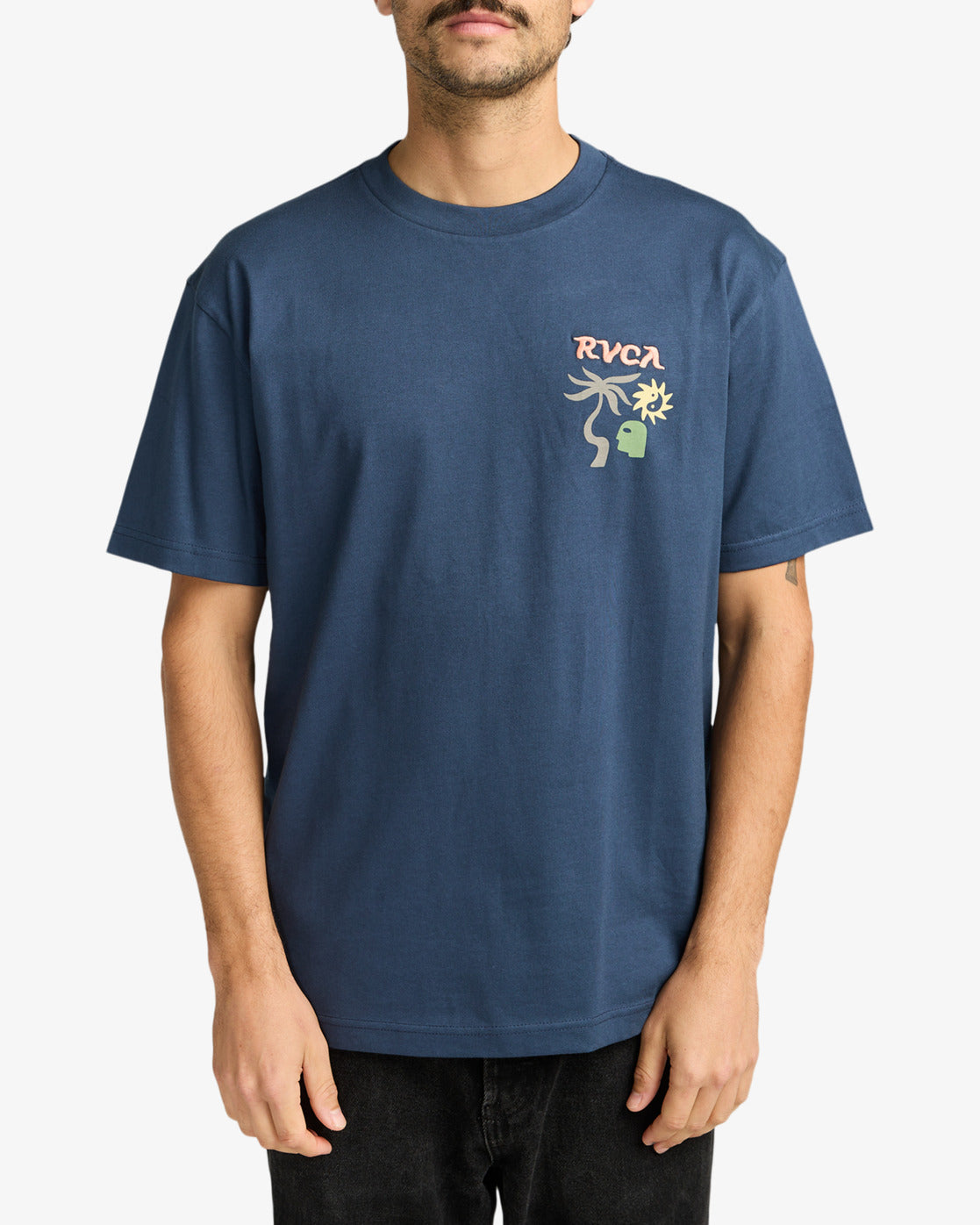 RVCA Mens Deep Think T-Shirt - Moody Blue