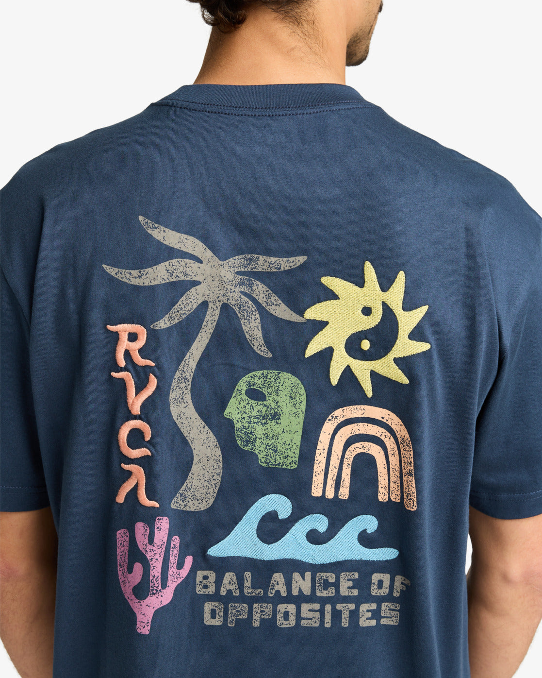 RVCA Mens Deep Think T-Shirt - Moody Blue
