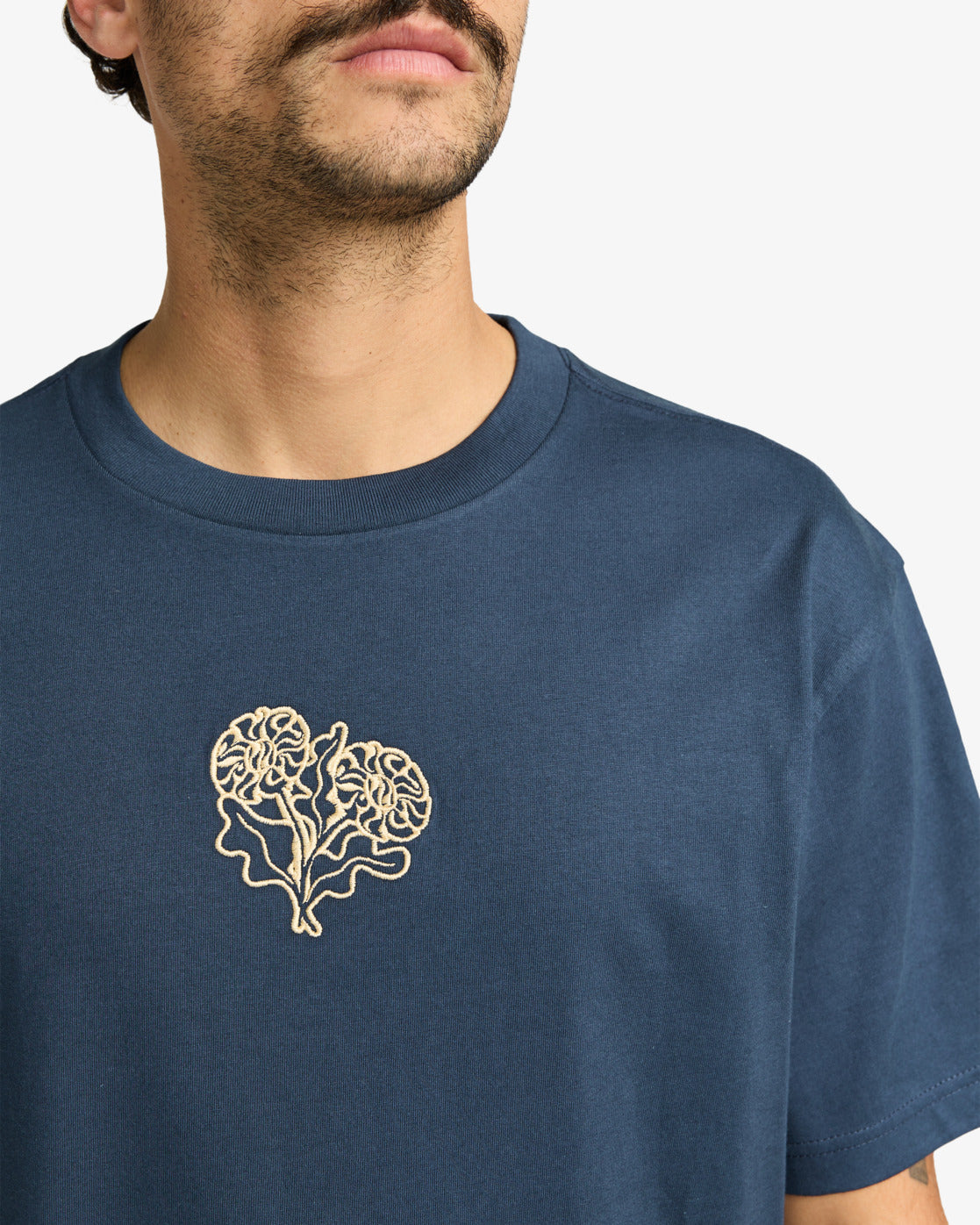 RVCA Mens Flower Balance T-Shirt - Moody Blue