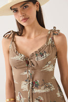 Brixton Womens The Tie Dress - Mid Century Cowboy Print