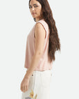 Brixton Womens Carefree Organic Garment Dye Muscle Tank - Silver Pink