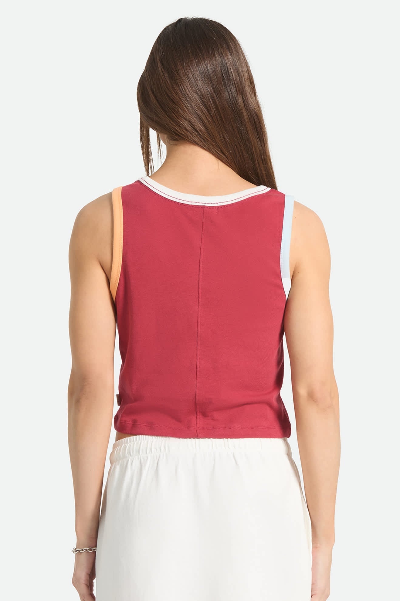 Brixton Womens Carefree Organic Garment Dye Cropped Tank - Robust Red