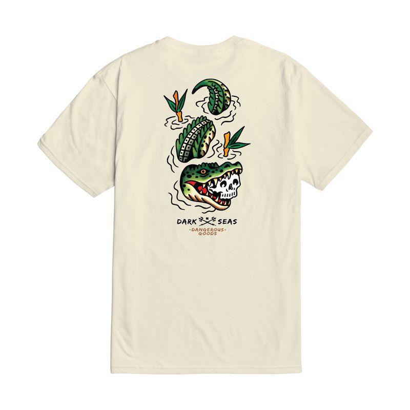Dark Seas Bite First Premium Short Sleeve T-Shirt - Cream