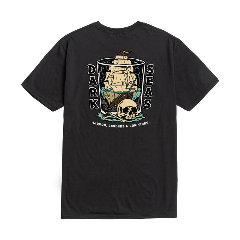 Dark Seas Liquor and Legends Premium Short Sleeve T-Shirt - Black
