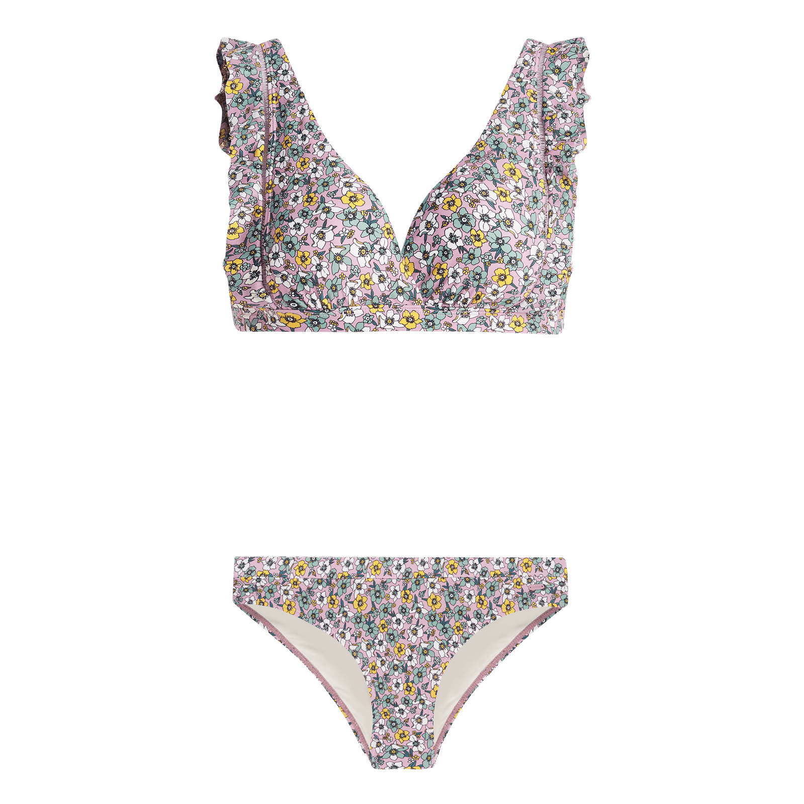 Moray Flower Triangle Bikini - Womens Swimwear - Dusky Rose - ManGo Surfing