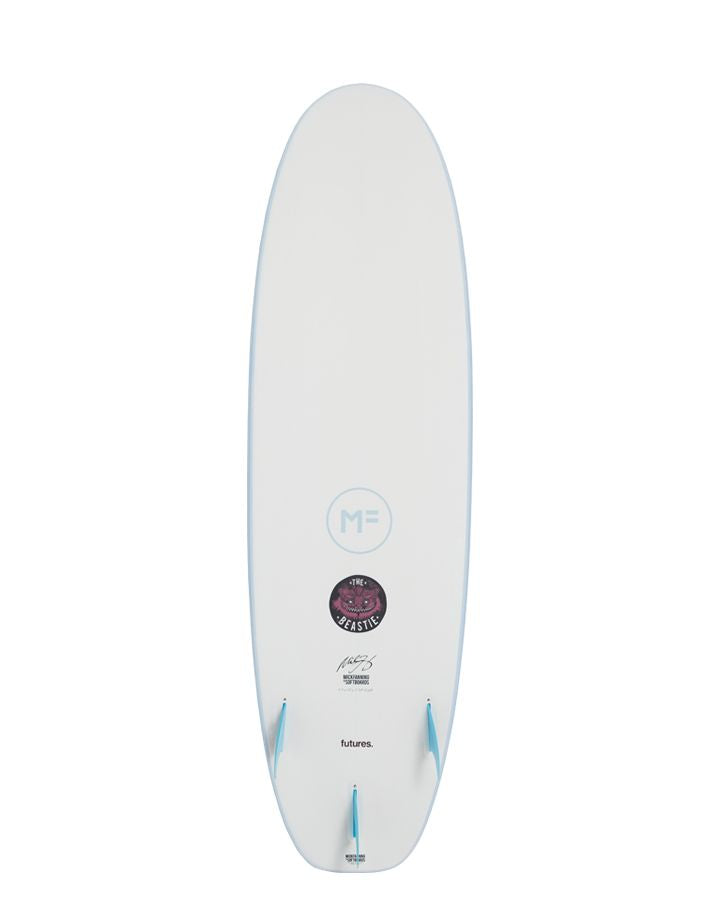 7&#39;6 Beastie Epoxy Lam - Futures 3F Surfboard - Sky Blue - ManGo Surfing