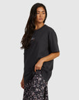 RVCA Womens Roses Only Relaxed T-Shirt - Washed Black