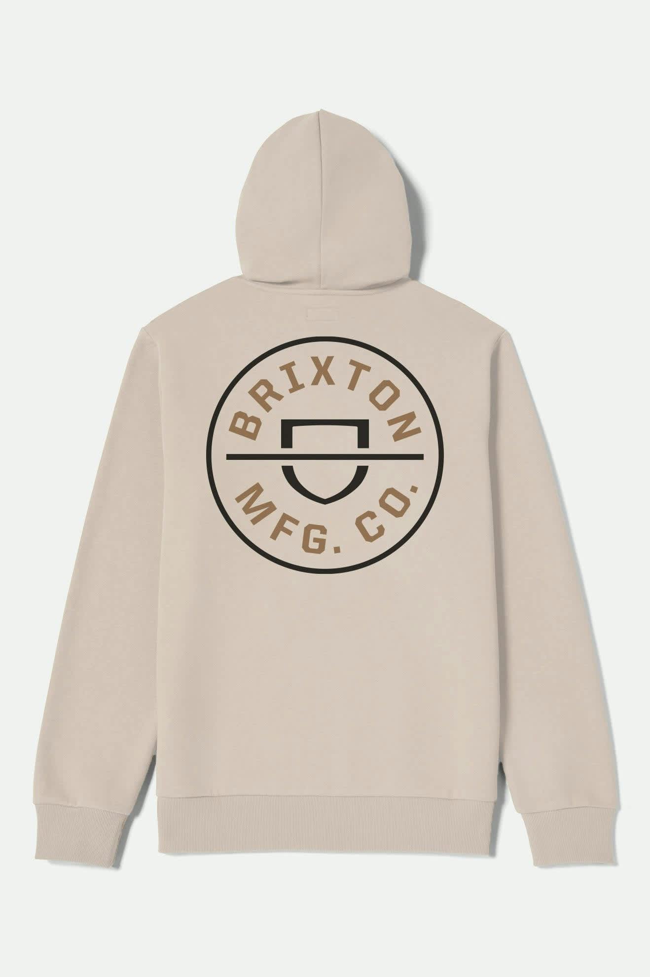 Brixton Crest Hoodie - Cream/Jet Black/Washed Copper