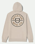 Brixton Crest Hoodie - Cream/Jet Black/Washed Copper