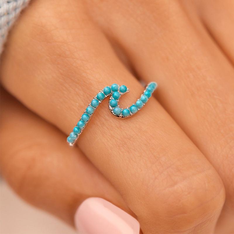 Stone Wave Ring - Silver - ManGo Surfing
