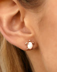 Opal Sea Turtle Earrings / Rose/Gold Opal - ManGo Surfing