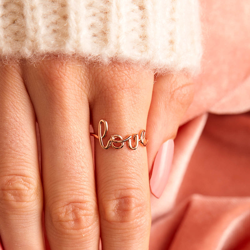 Love Wire Wrap Ring / Rose Gold - ManGo Surfing