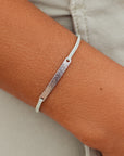 Hammered Bar Silver Charm Bracelet / Winterfresh - ManGo Surfing