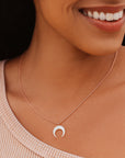 Pearl Crescent Mood Necklace - Rose Gold - ManGo Surfing