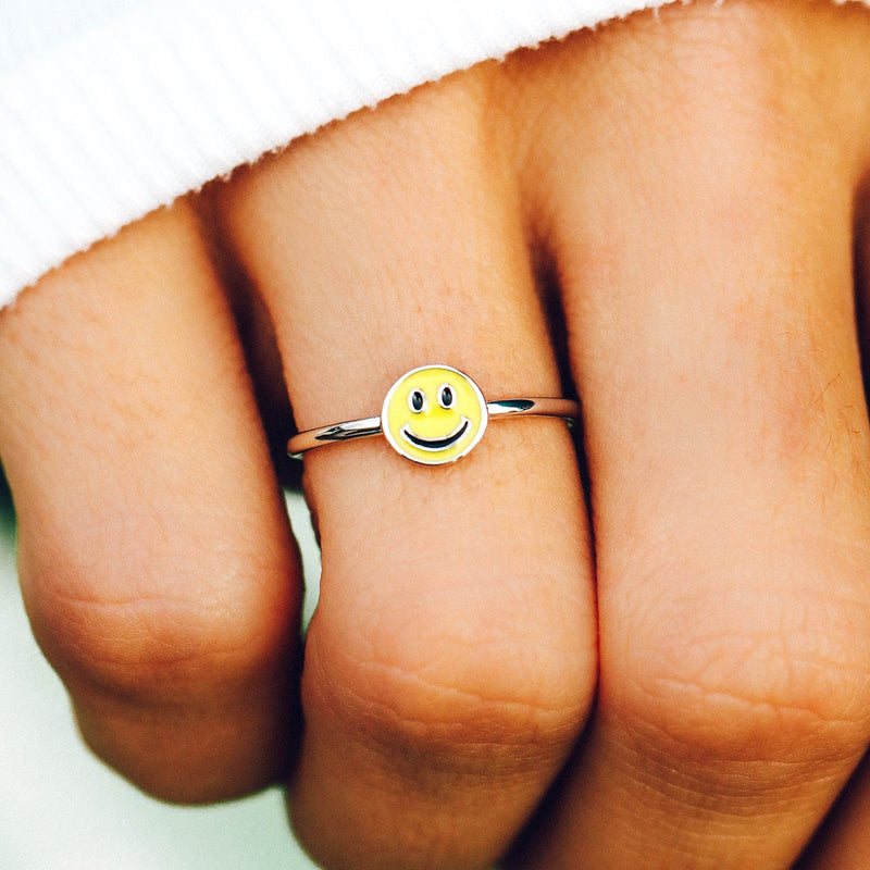 Enamel Happy Face Ring - ManGo Surfing