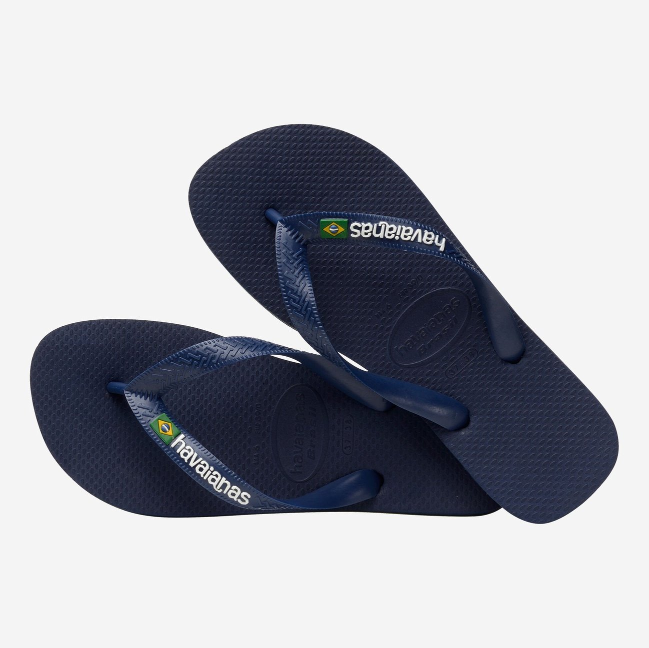 Brasil Logo Mens Flip Flops - Marinho Navy Blue - ManGo Surfing