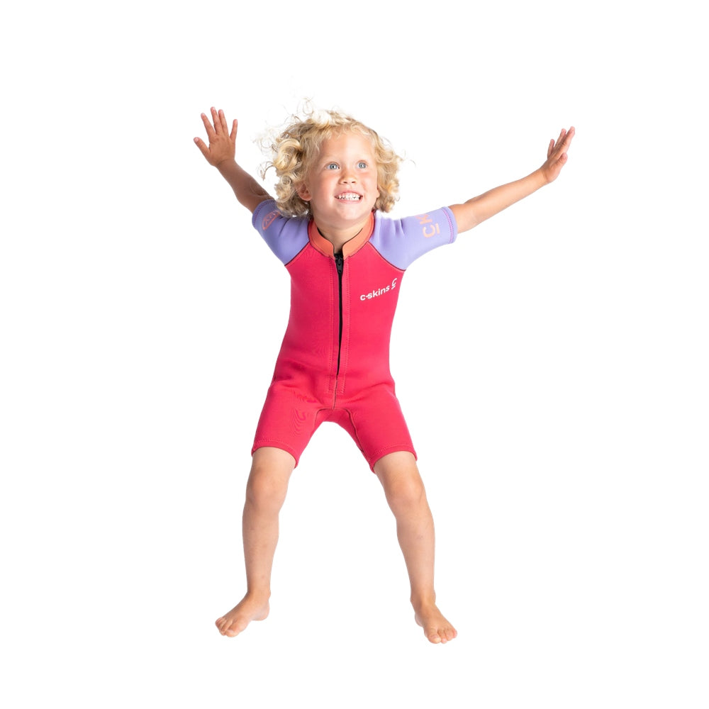 C-Skins C-KID Baby Shorti Wetsuit / Coral/Lilac/Bright Coral - ManGo Surfing