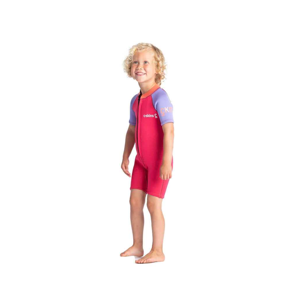 C-Skins C-KID Baby Shorti Wetsuit / Coral/Lilac/Bright Coral - ManGo Surfing