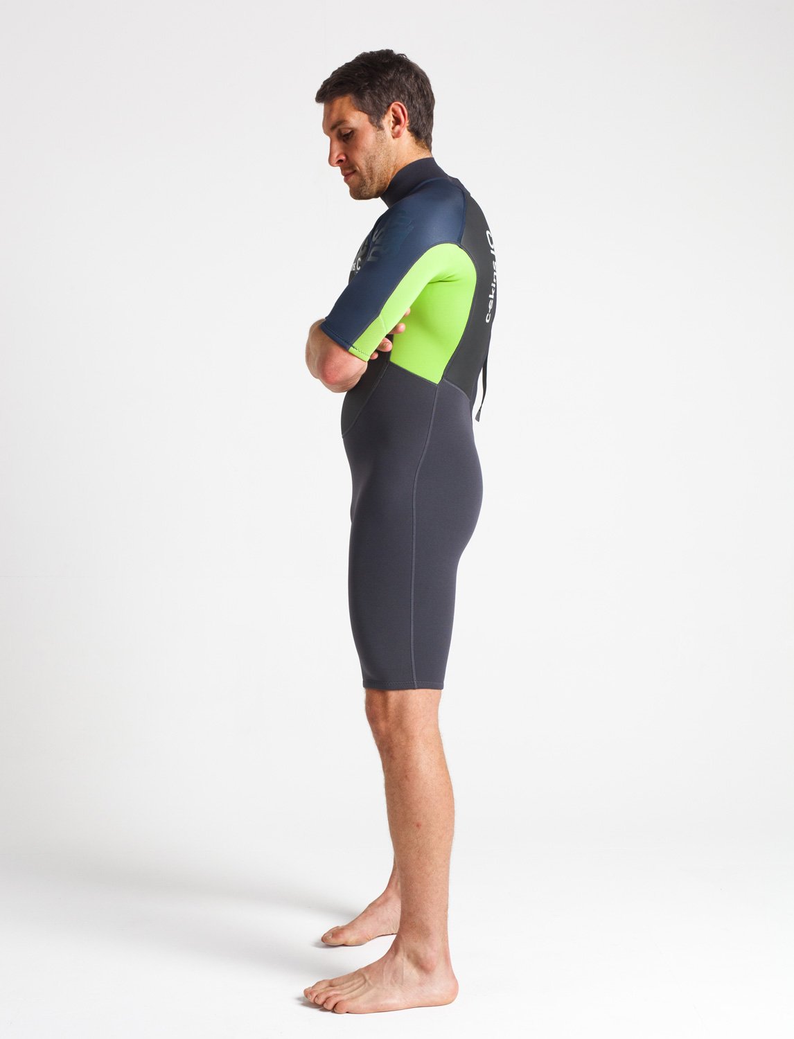 C-Skins Element 3:2 Mens Shorti - Anthracite/Bluestone/Lime - ManGo Surfing